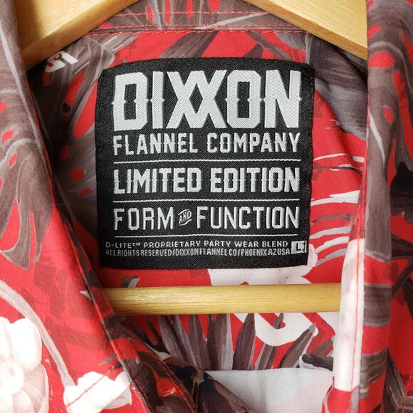 Dixxon Flannel Snap On Tools Limited Edition Hawaiian Shirt Mens Large Red - Picture 3 of 6